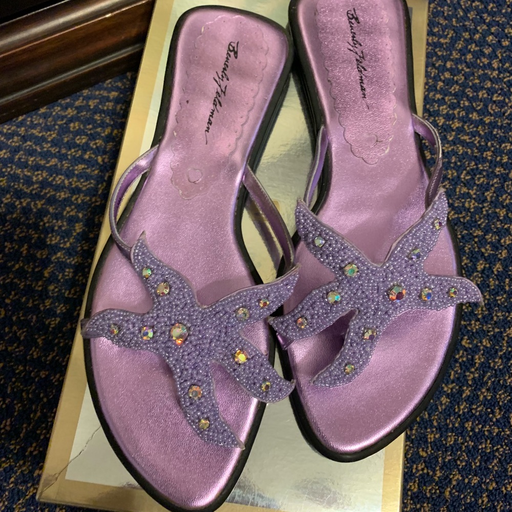 Beverly Feldman starfish purple sandal shoes Sz 11